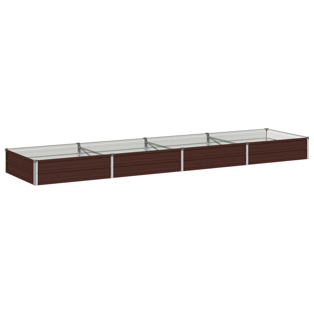 vidaXL Höjd Trädgårdsbädd Brun 320 x 80 x 24 cm kallvalsad stål