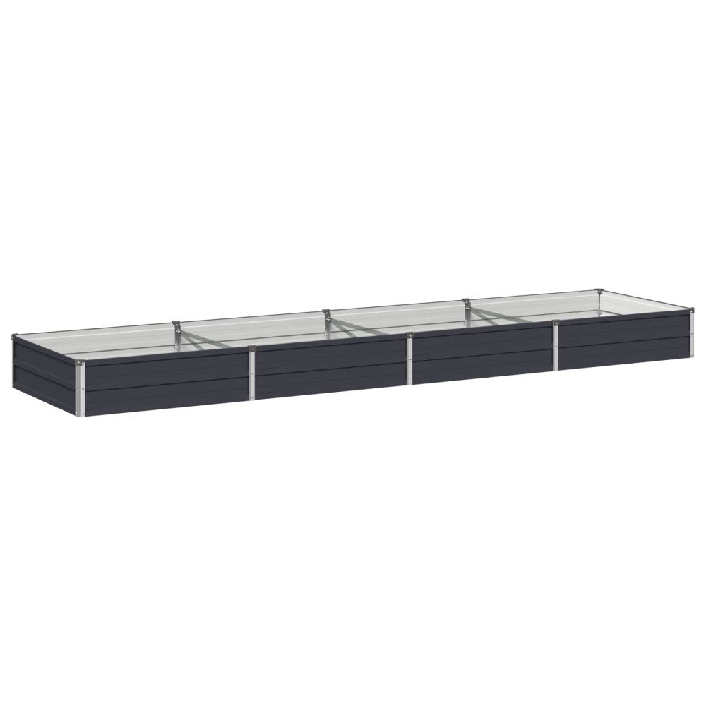 vidaXL Höjd Trädgårdsbädd Antracit 320 x 80 x 24 cm kallvalsad stål