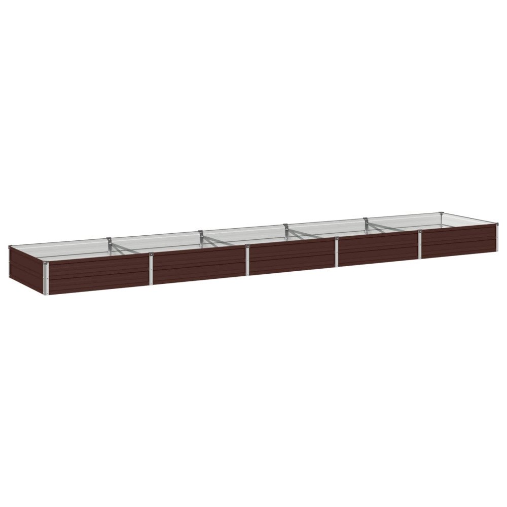 vidaXL Höjd Trädgårdsbädd Brun 400 x 80 x 24 cm kallvalsad stål