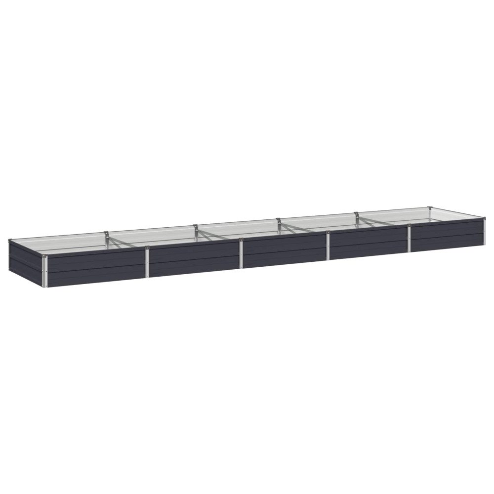 vidaXL Höjd Trädgårdsbädd Antracit 400 x 80 x 24 cm kallvalsad stål