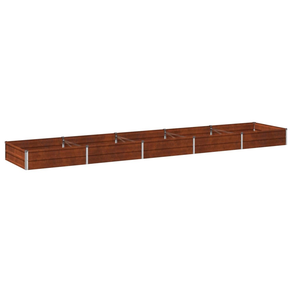 vidaXL Höjd Trädgårdsbädd Rostig 400 x 80 x 24 cm corton
