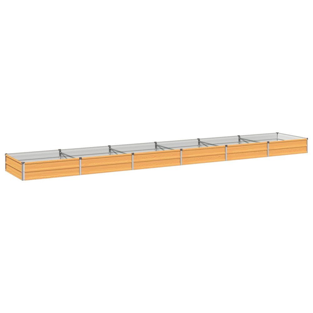 vidaXL Höjd Trädgårdsbädd Naturlig 480 x 80 x 24 cm kallvalsad stål