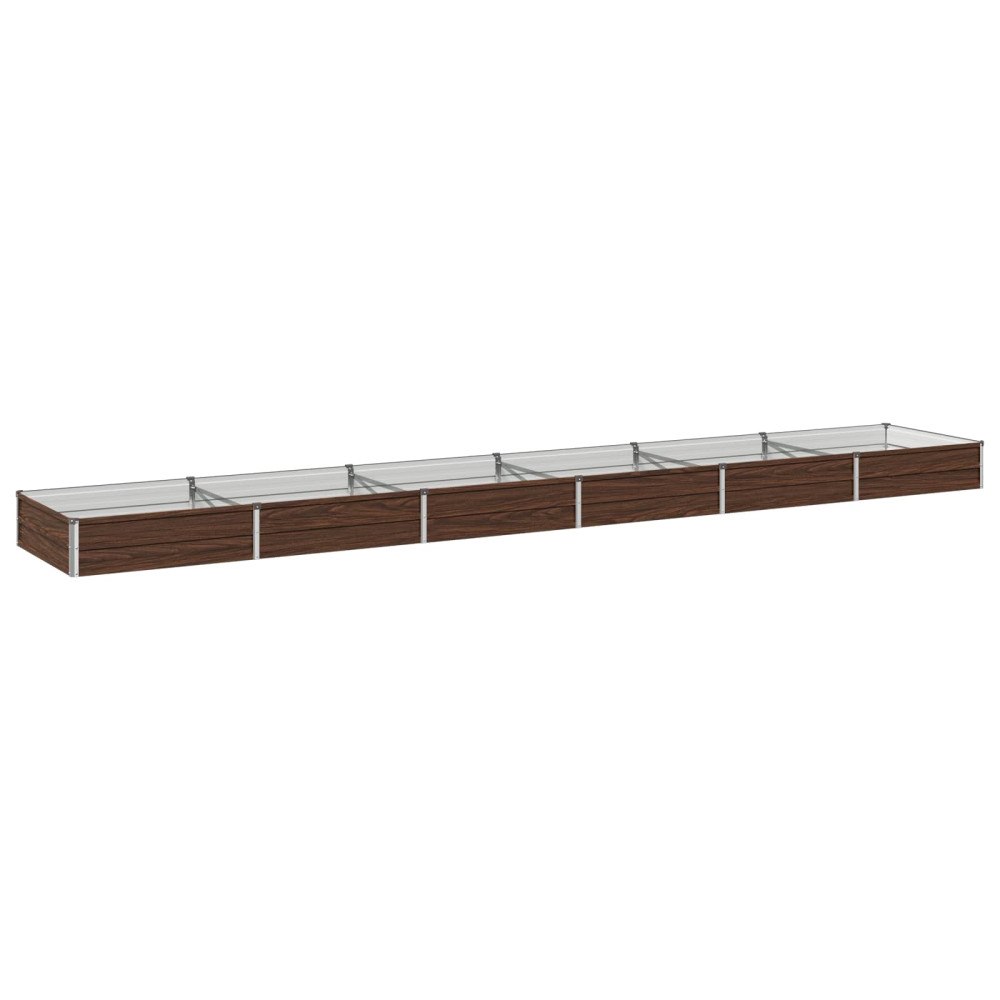 vidaXL Höjd Trädgårdsbädd Svart 480 x 80 x 24 cm kallvalsad stål