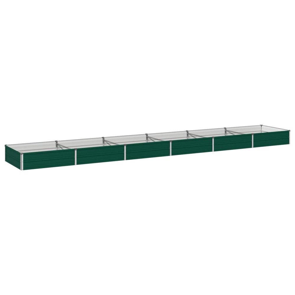 vidaXL Höjd Trädgårdsbädd Grön 480 x 80 x 24 cm kallvalsad stål