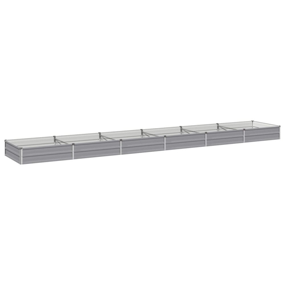 vidaXL Höjd Trädgårdsbädd Grå 480 x 80 x 24 cm kallvalsad stål