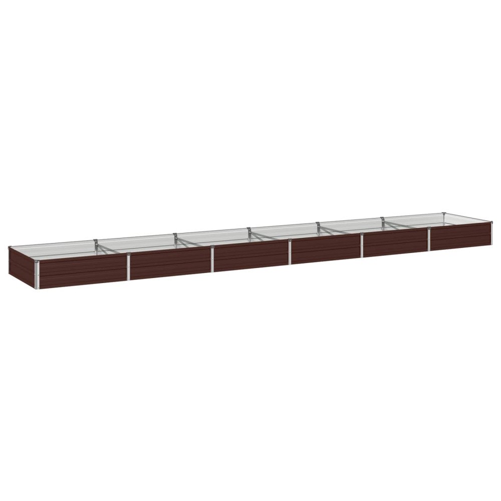 vidaXL Höjd Trädgårdsbädd Brun 480 x 80 x 24 cm kallvalsad stål