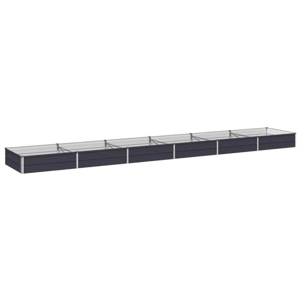 vidaXL Höjd Trädgårdsbädd Antracit 480 x 80 x 24 cm kallvalsad stål