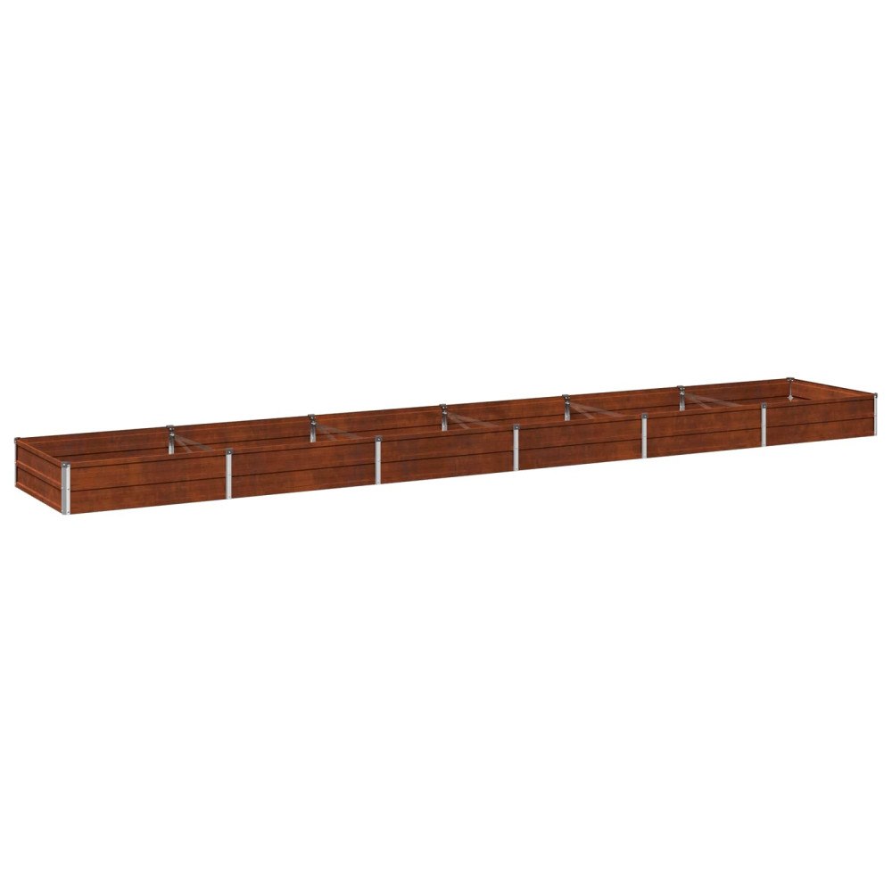 vidaXL Höjd Trädgårdsbädd Rostig 480 x 80 x 24 cm corton