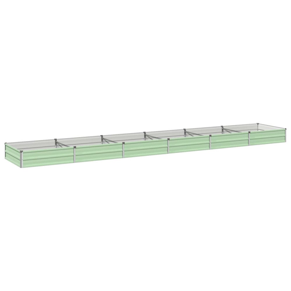 vidaXL Höjd Trädgårdsbädd Pastellgrön 480 x 80 x 24 cm kallvalsad stål
