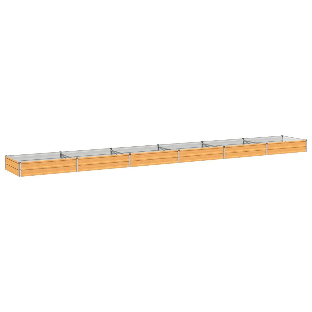 vidaXL Höjd Trädgårdsbädd Naturlig 600 x 80 x 24 cm kallvalsad stål