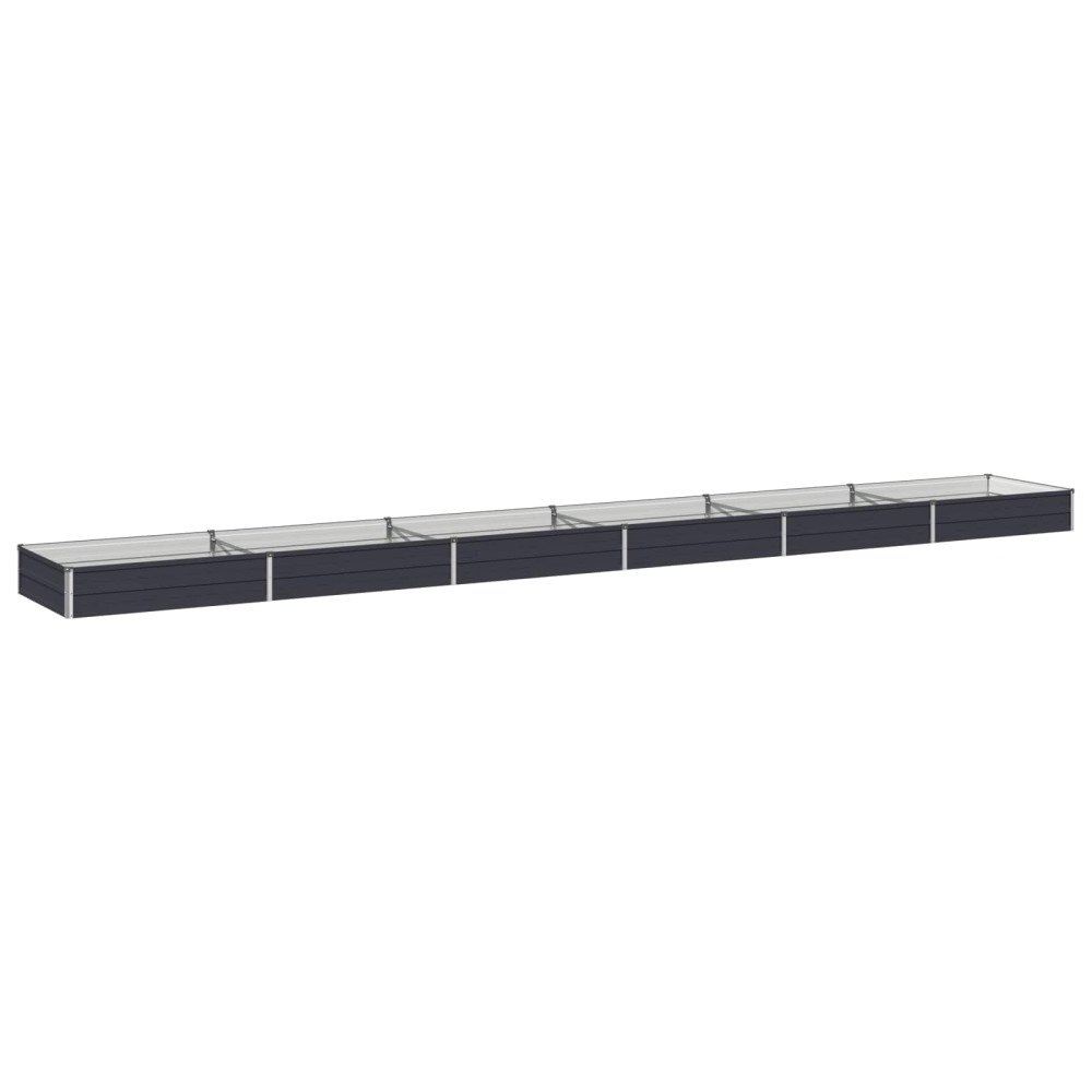 vidaXL Höjd Trädgårdsbädd Antracit 600 x 80 x 24 cm kallvalsad stål