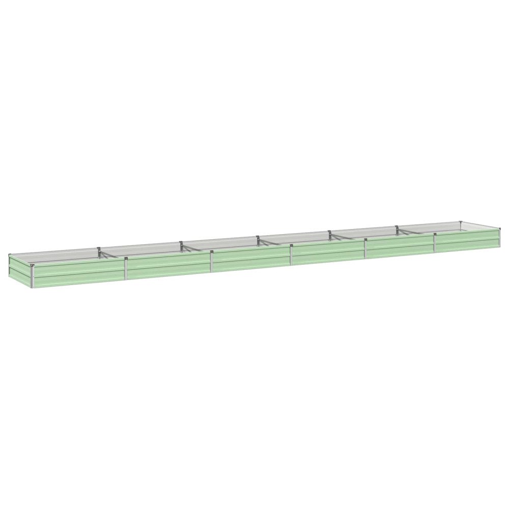 vidaXL Höjd Trädgårdsbädd Pastellgrön 600 x 80 x 24 cm kallvalsad stål