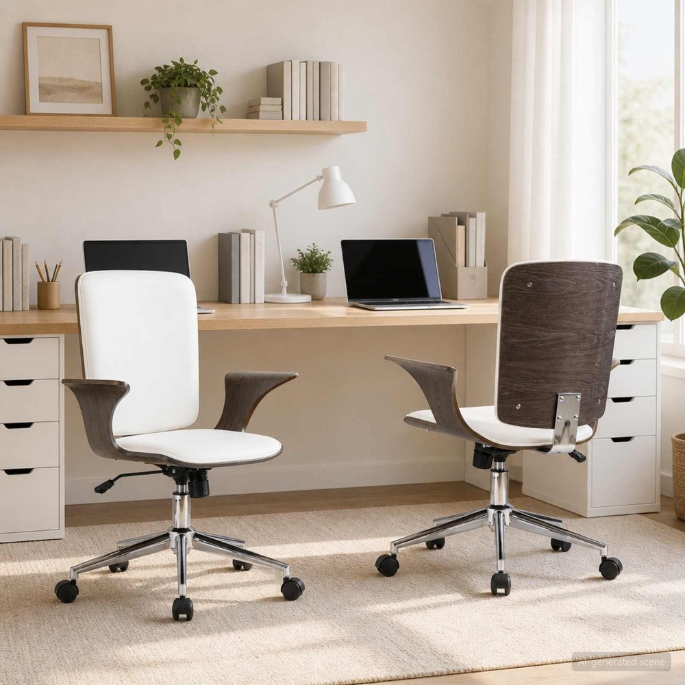 vidaXL Svridande Kontorstolar 2 st Konstläder 69 x 61 x 104 cm
