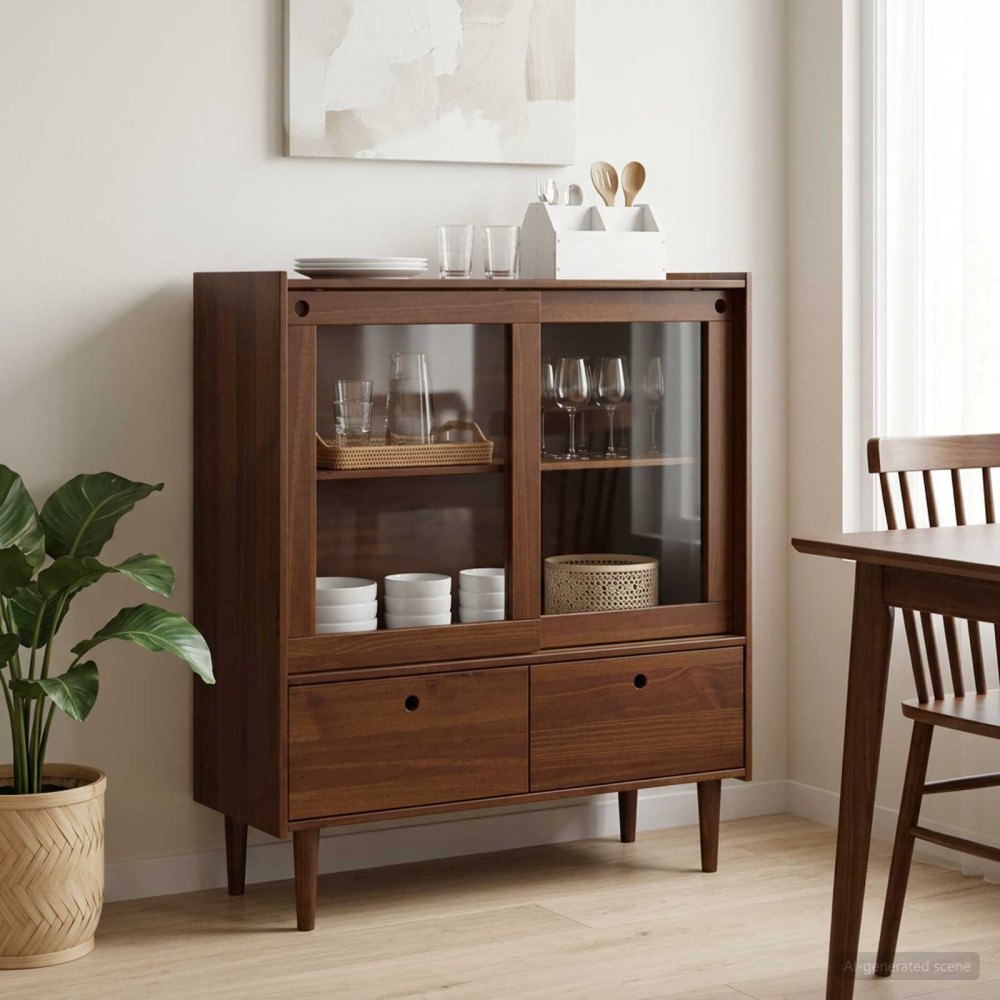 vidaXL Skåp BILBAO Mörk karamell 104 x 40 x 120 cm