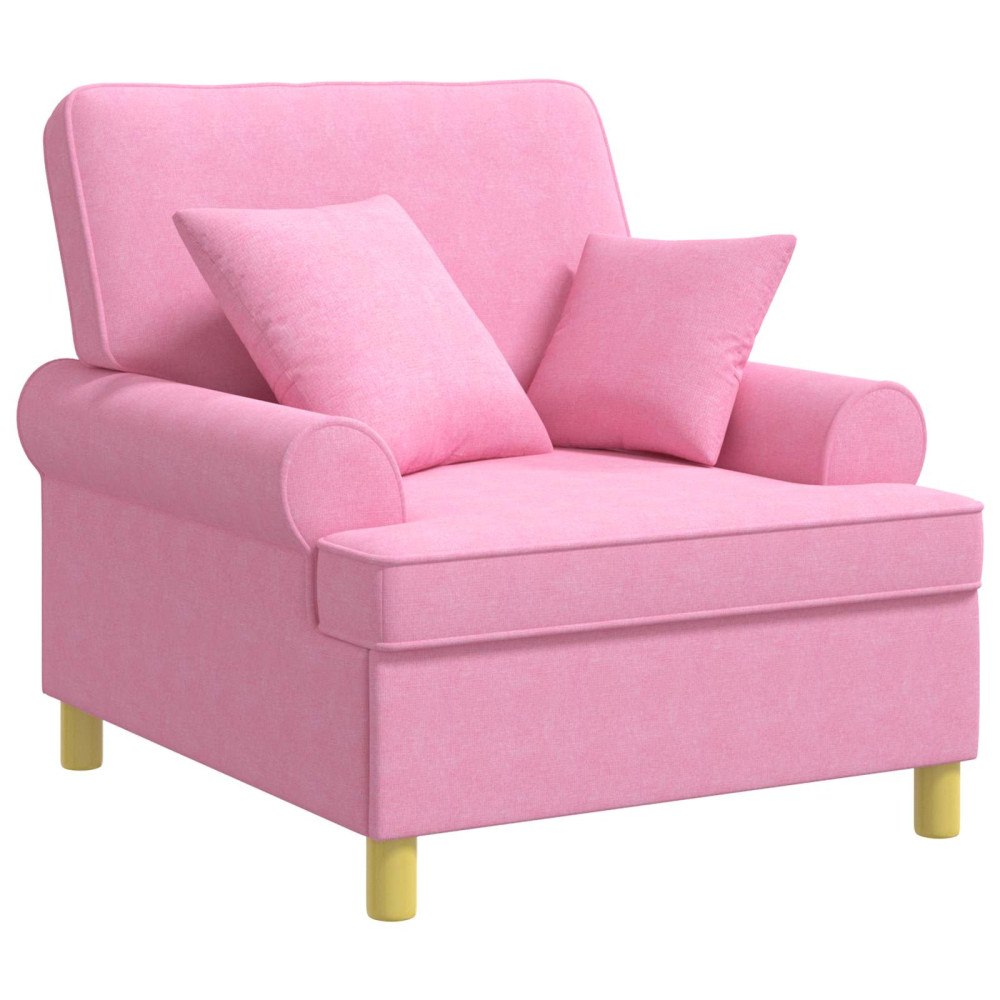 vidaXL XL fåtölj med dynor Rosa Tyg