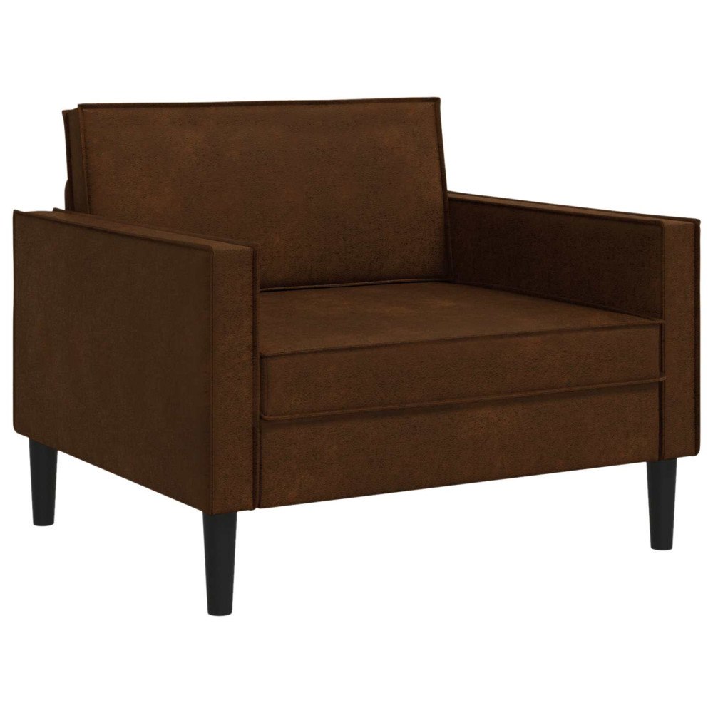 vidaXL XL Fåtölj Brun Faux Mockaläder