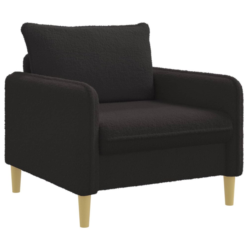vidaXL XL Fåtölj Svart Bouclé