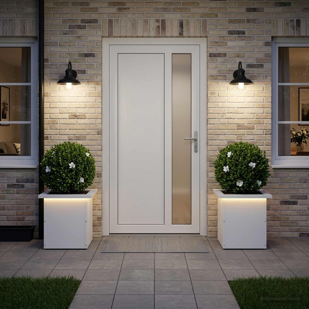 vidaXL Odlingslåda med LED 2 st Vit 30 x 30 x 30 cm Stål