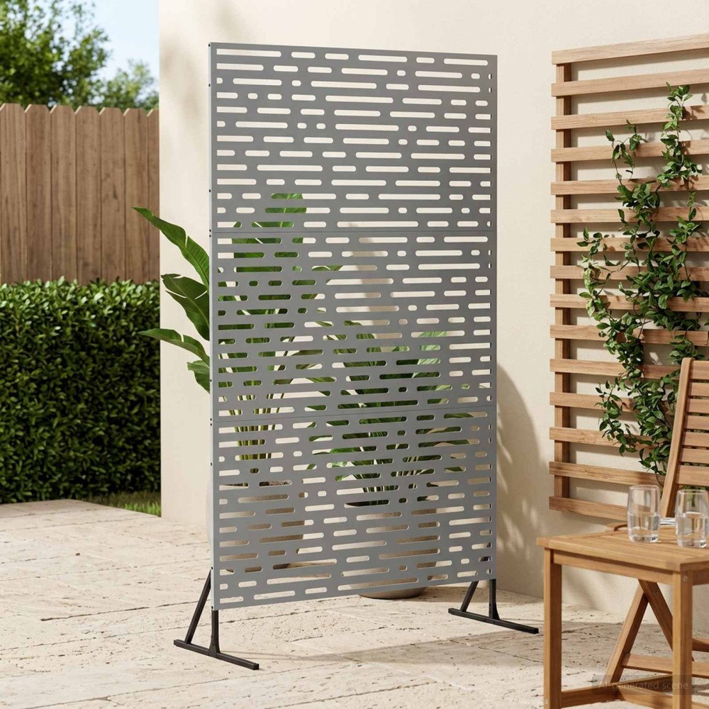 vidaXL Avskärmningsskärm 100 x 50 x 180 cm Galvaniserat stål Silver