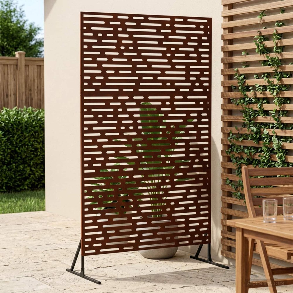 vidaXL Avskärmningsskärm 100 x 50 x 180 cm Väderbeständig stål Rostig