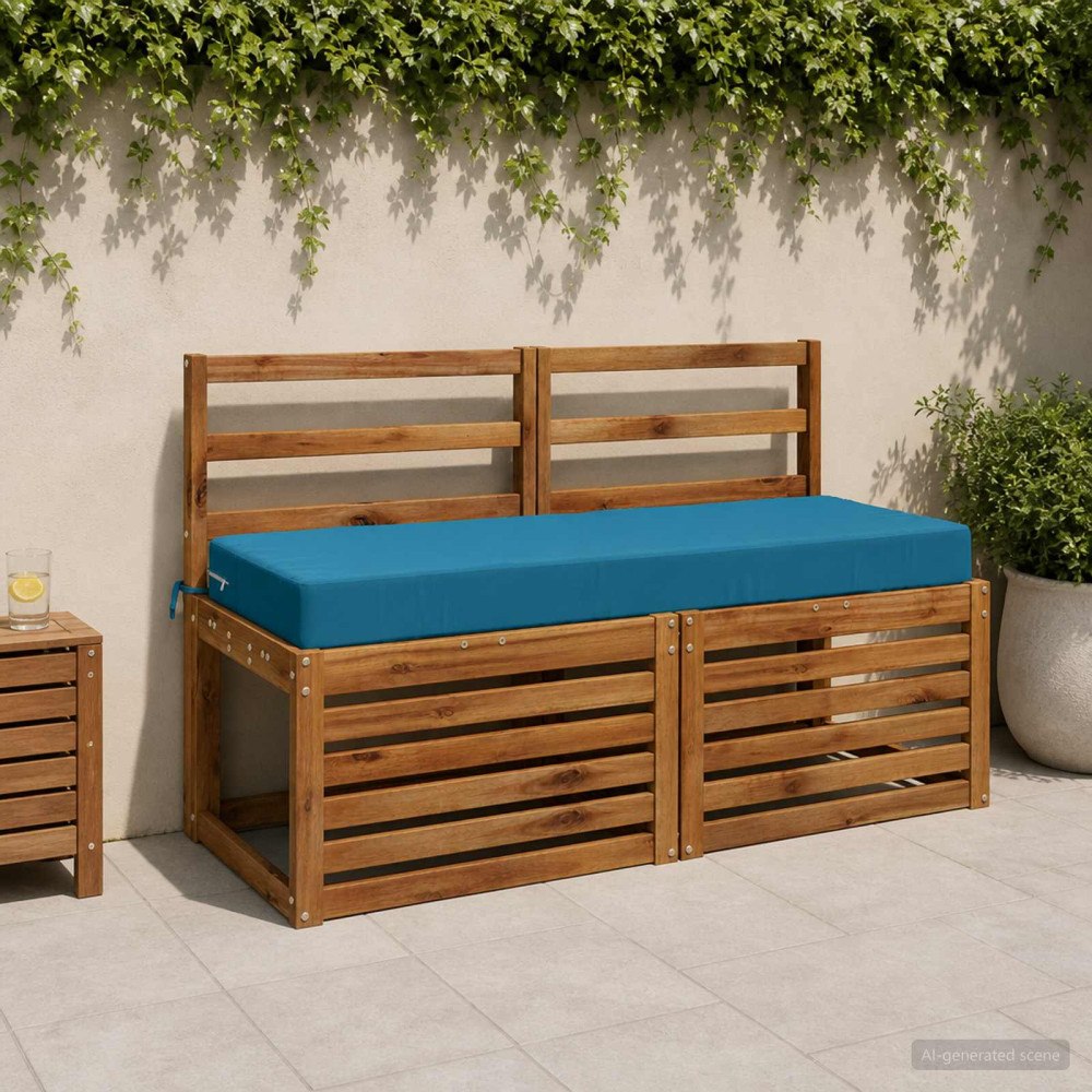 vidaXL Sittkudde SOEST 100% Polyester Ljusblå 120 x 40 x 10 cm