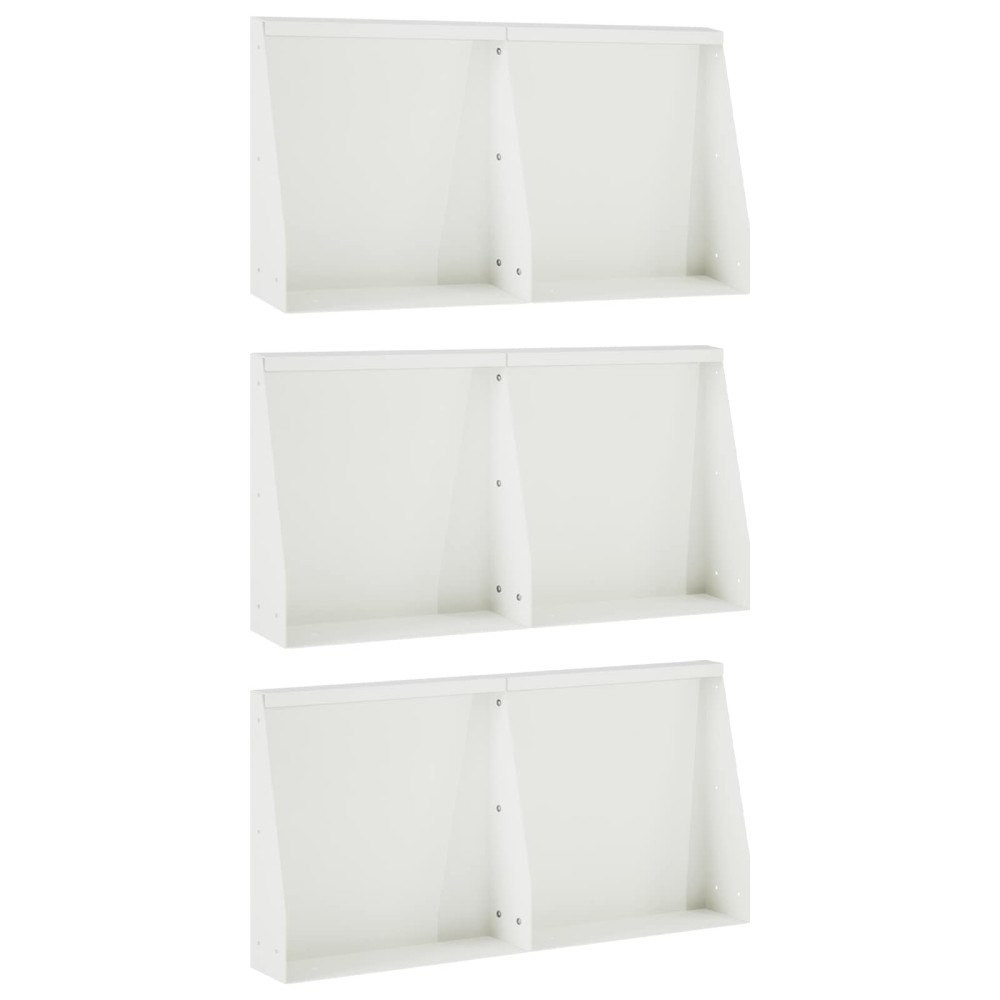 vidaXL Stödvägg 6 st 40 x 12 x 30 cm Stål Vit