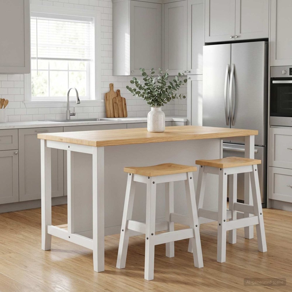 vidaXL Barpall 2 st Vit och Honungsvax 44 x 30 x 63 cm Massivt furu
