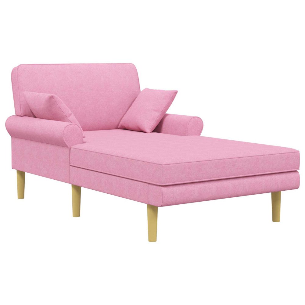 vidaXL Schäslong Rosa Tyg