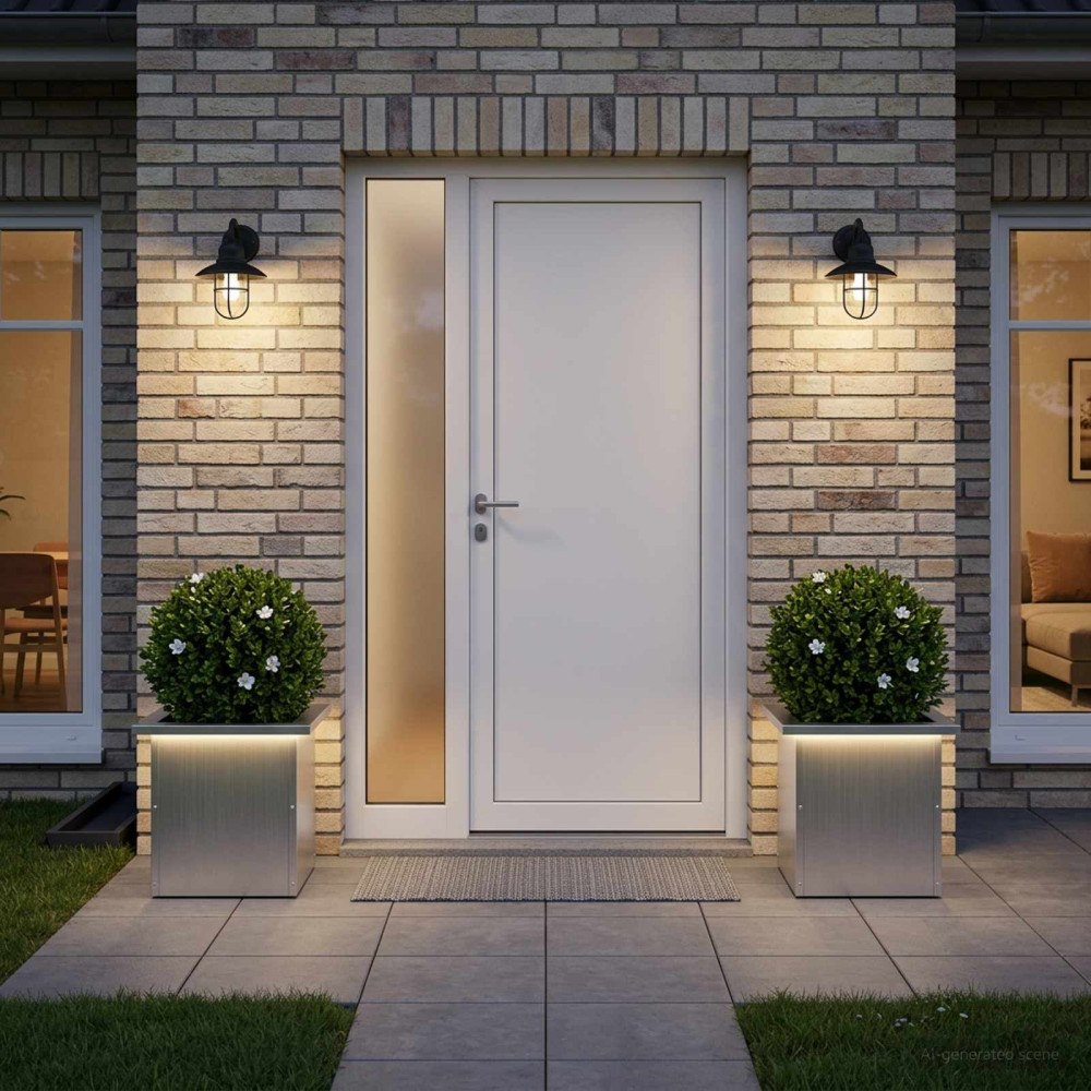 vidaXL Odlingslåda med LED 2 st Silver 30 x 30 x 30 cm