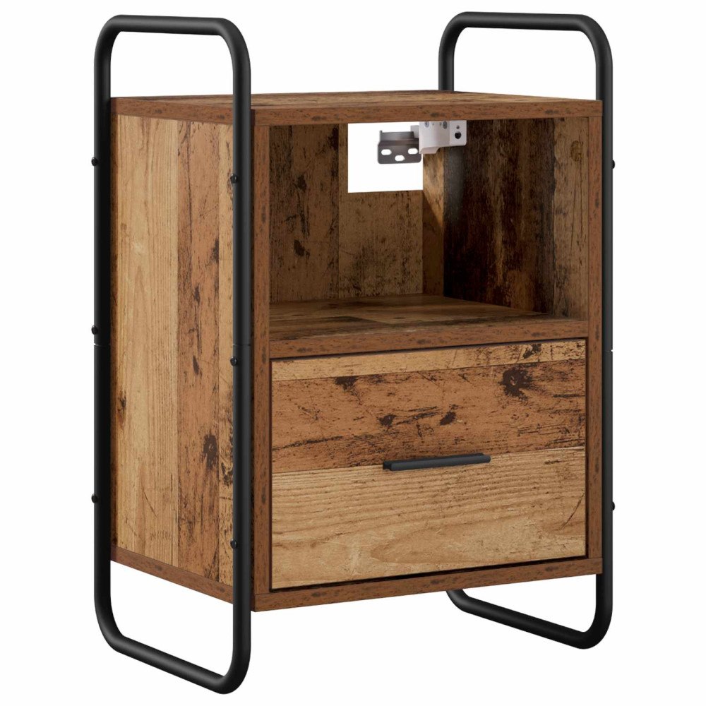 vidaXL Hängande Sängbord Gammalt trä 40 x 30 x 60 cm Konstruerat trä