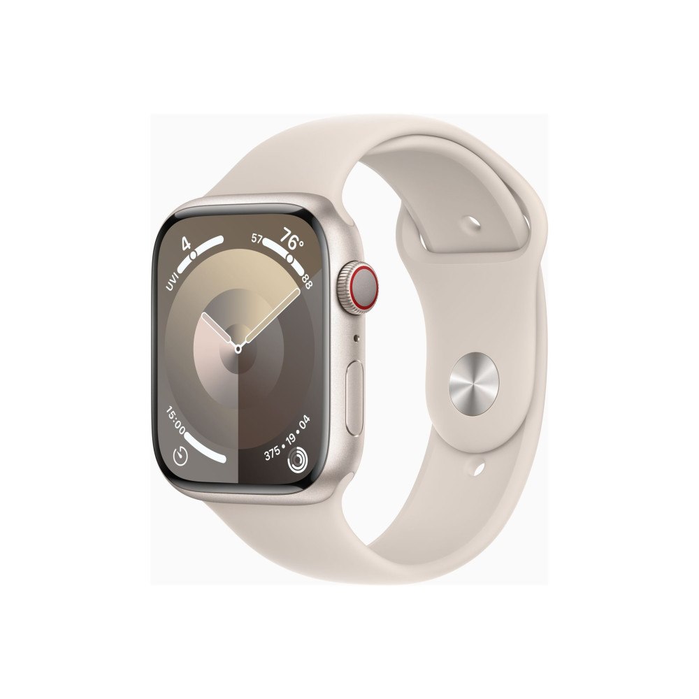 Apple Apple Watch Series 9 (GPS + Cellular) - stjärnljusaluminium - smart klocka med sportband - starlight - 64 GB