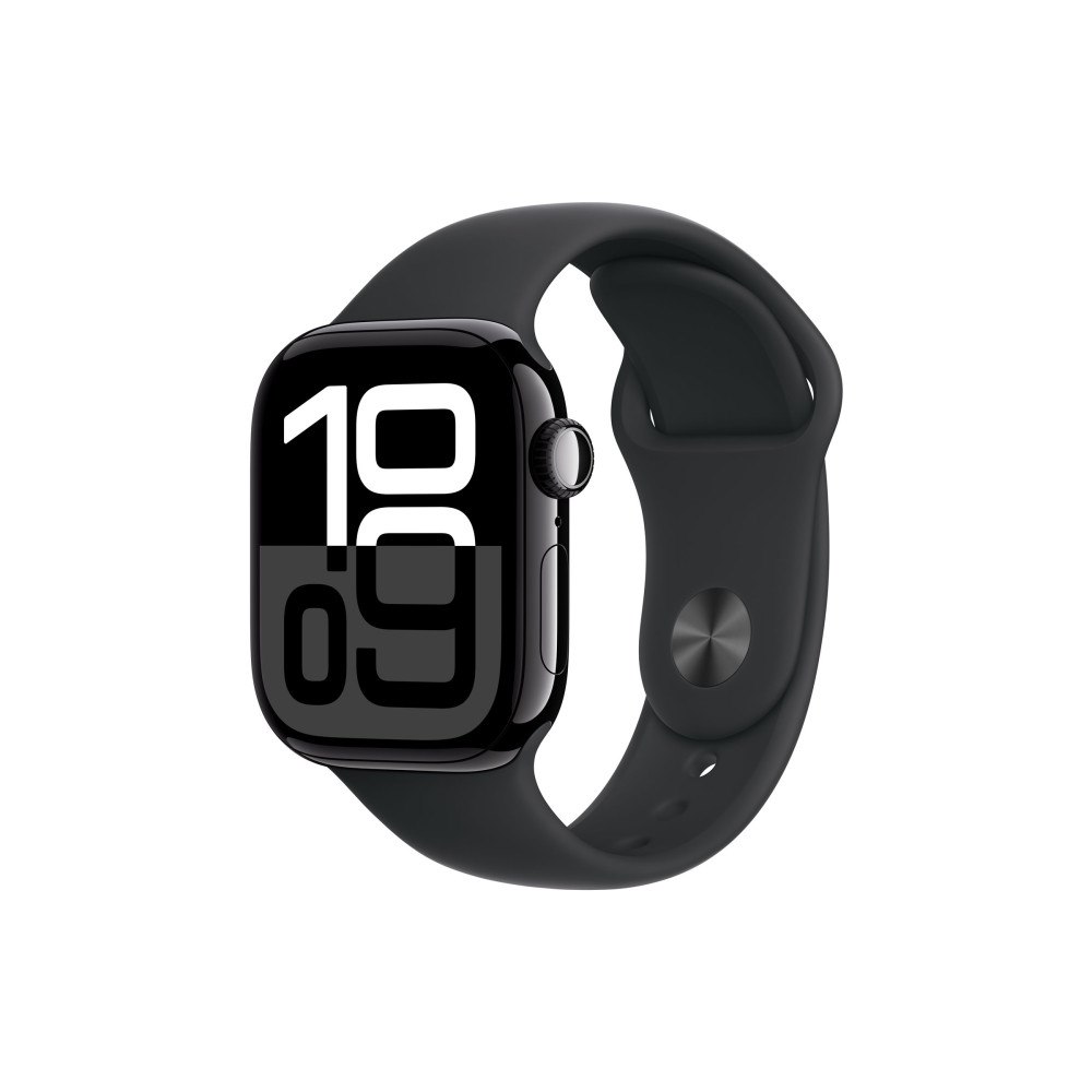 Apple Apple Watch Series 10 (GPS + Cellular) - jet black aluminium - smart klocka med sportband - svart - 64 GB