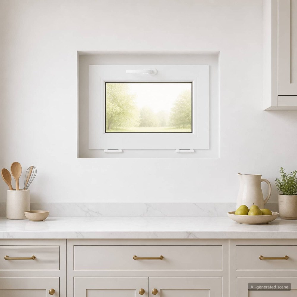 vidaXL Källarfönster inre färg vit RISOR 55 x 40 cm PVC och klart glas