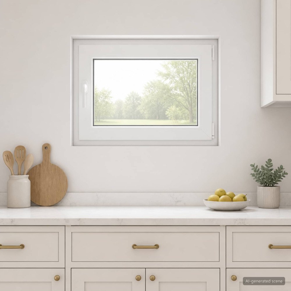 vidaXL Källarfönster inre färg vit RISOR 80 x 55 cm