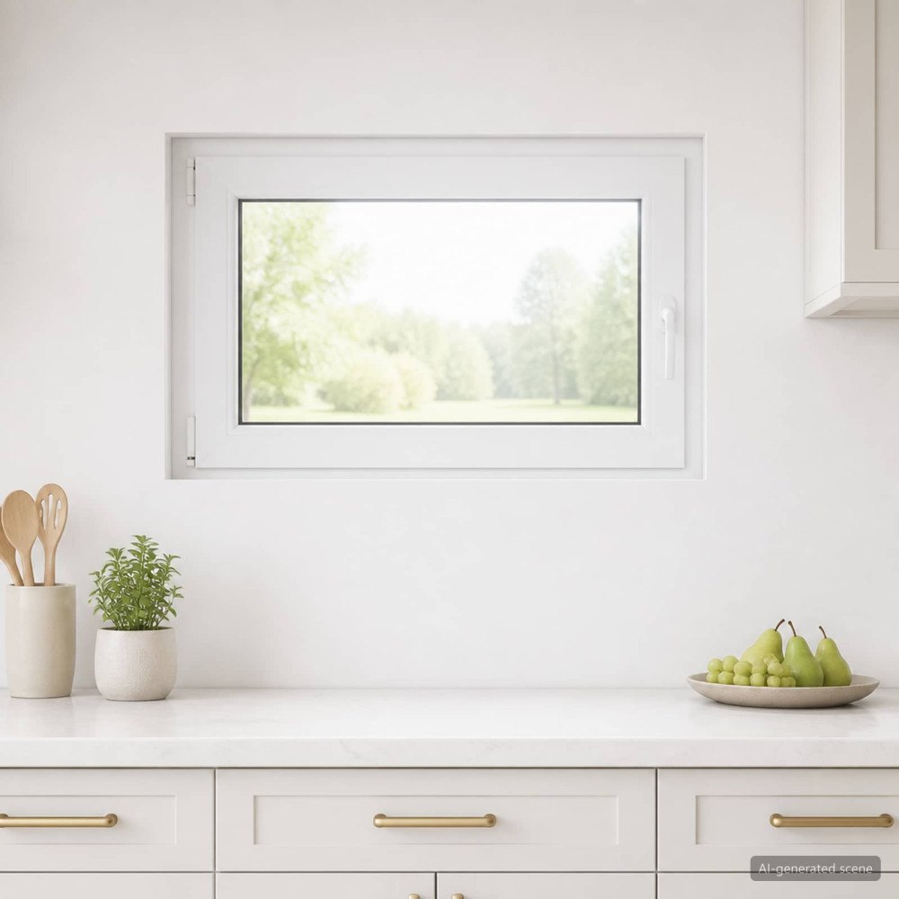 vidaXL Källarfönster inre färg vit RISOR 90 x 55 cm