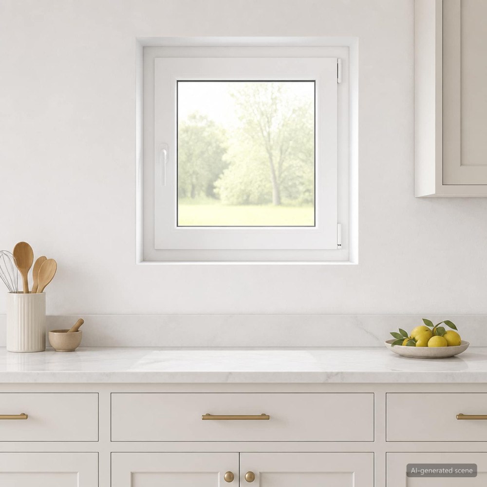 vidaXL Källarfönster inre färg vit RISOR 70 x 70 cm