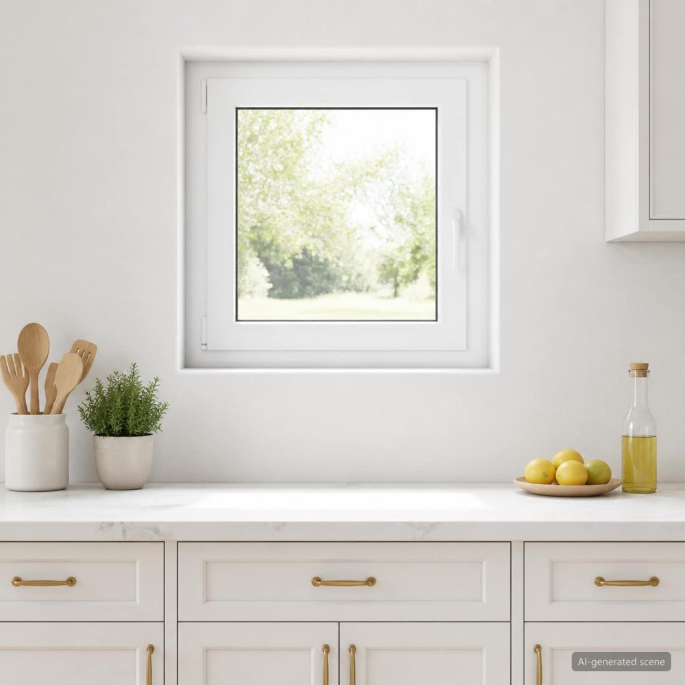 vidaXL Källarfönster inre färg vit RISOR 70 x 70 cm