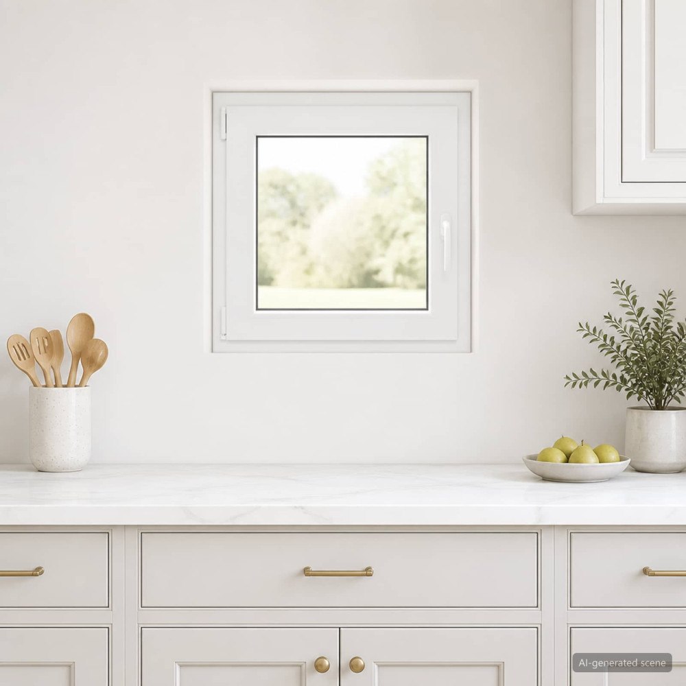 vidaXL Källarfönster inre färg vit RISOR 55 x 50 cm