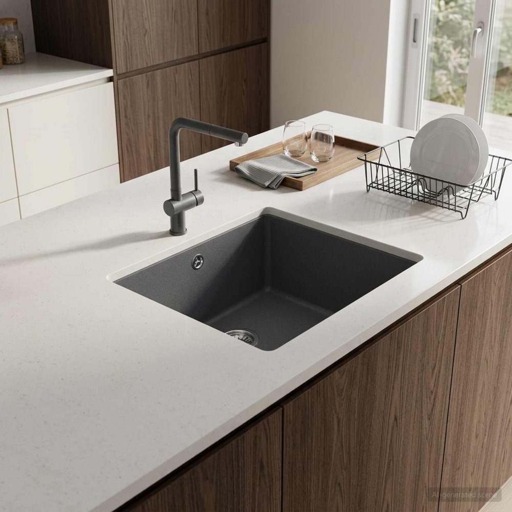 vidaXL Enkel diskho Granit 42 x 46 x 31 cm Grafit
