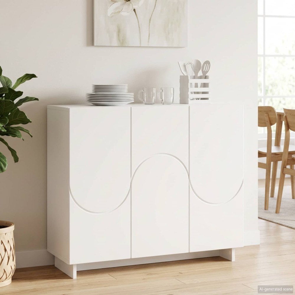 vidaXL Sideboard Vit 85.5 x 31 x 75 cm Konstruerat trä