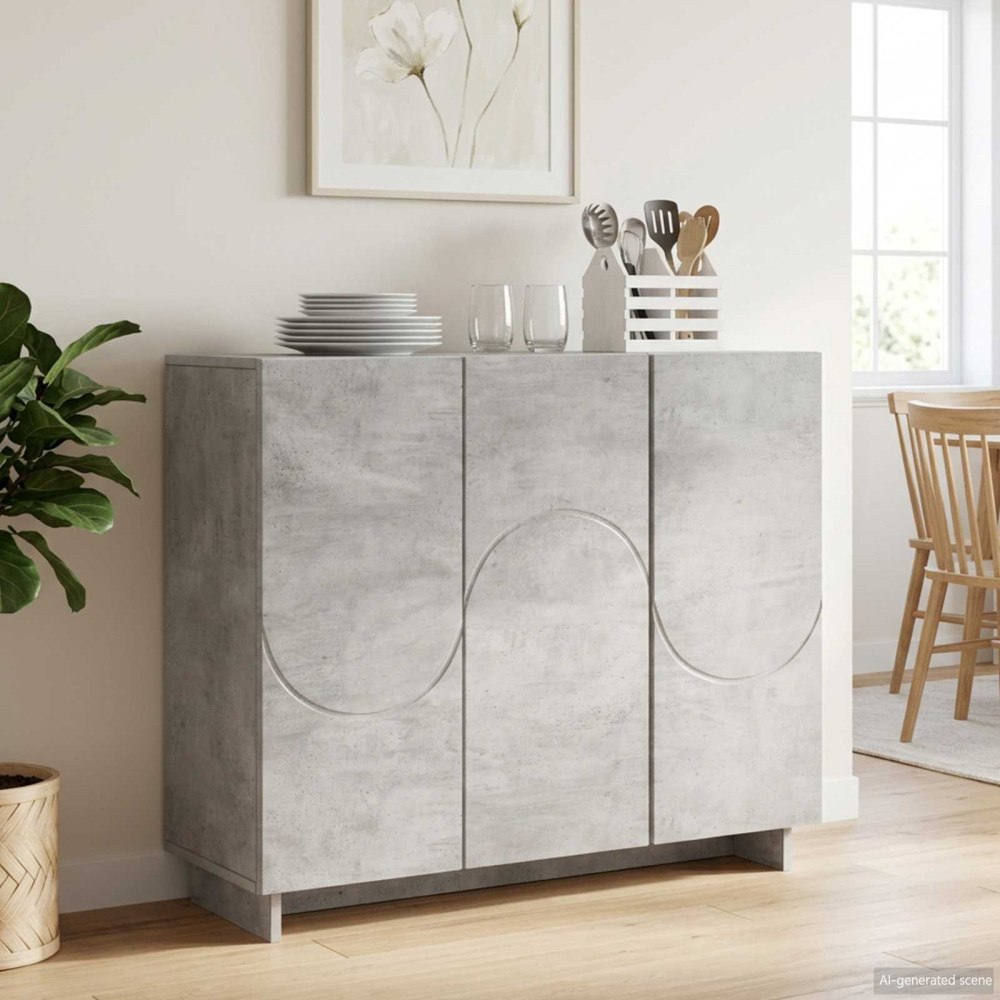 vidaXL Sideboard Betonggrå 85.5 x 31 x 75 cm Konstruerat trä