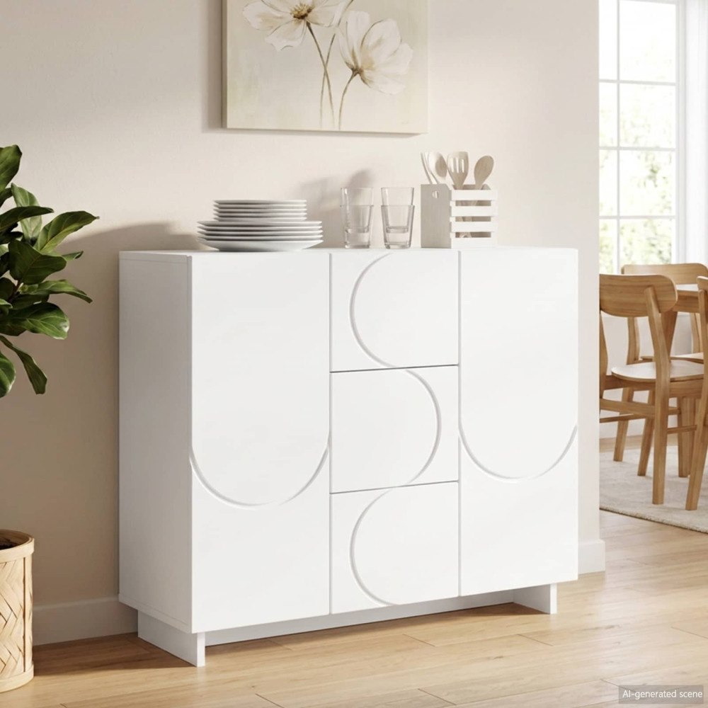 vidaXL Sideboard Vit 85.5 x 31 x 75 cm Konstruerat trä