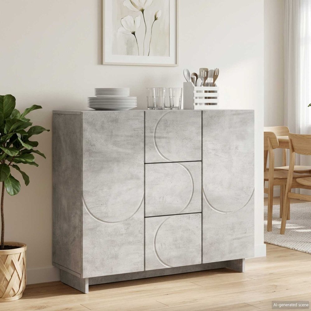 vidaXL Sideboard Betonggrå 85.5 x 31 x 75 cm Konstruerat trä