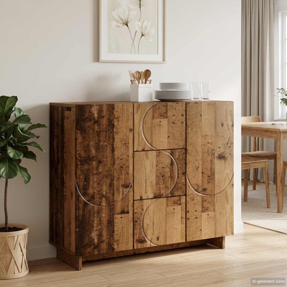 vidaXL Sideboard Gammalt trä 85.5 x 31 x 75 cm Konstruerat trä