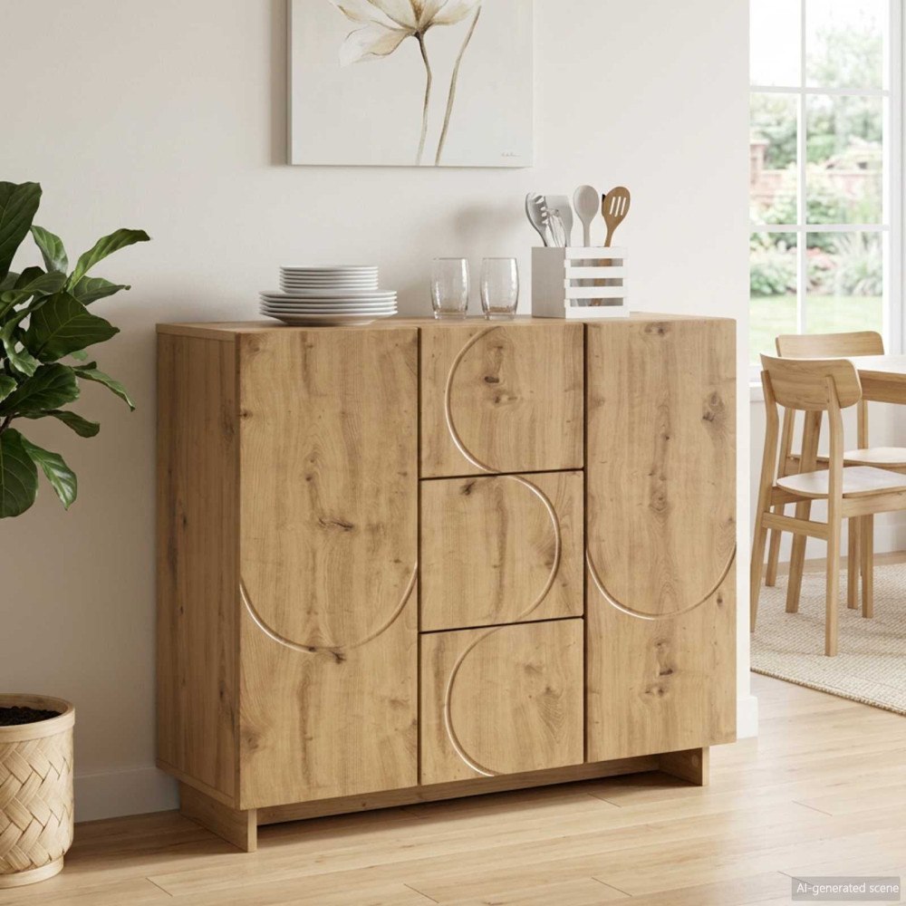 vidaXL Sideboard Artisan-ek 85.5 x 31 x 75 cm Konstruerat trä