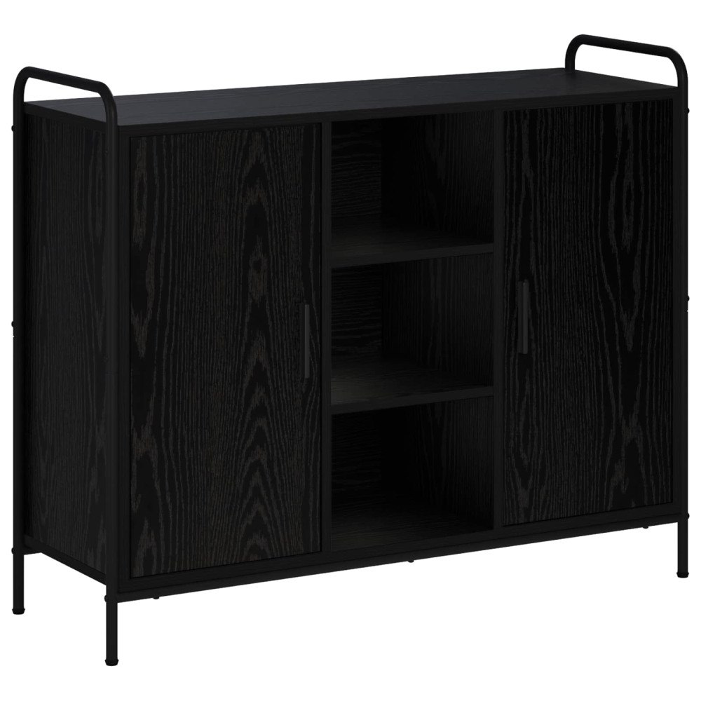 vidaXL Sideboard Svart ek 97 x 33 x 81 cm Konstruerat trä