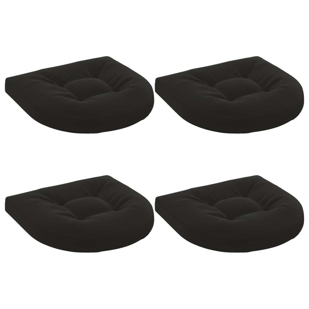 vidaXL 4-delade Sittdynor 4 st 100% Polyester Svart 45 x 45 x 5 cm