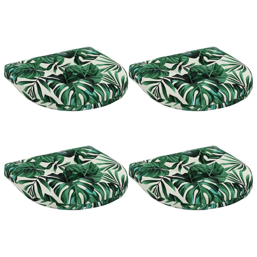 vidaXL 4-delade Sittdynor 4 st 100% Polyester Bladmönster