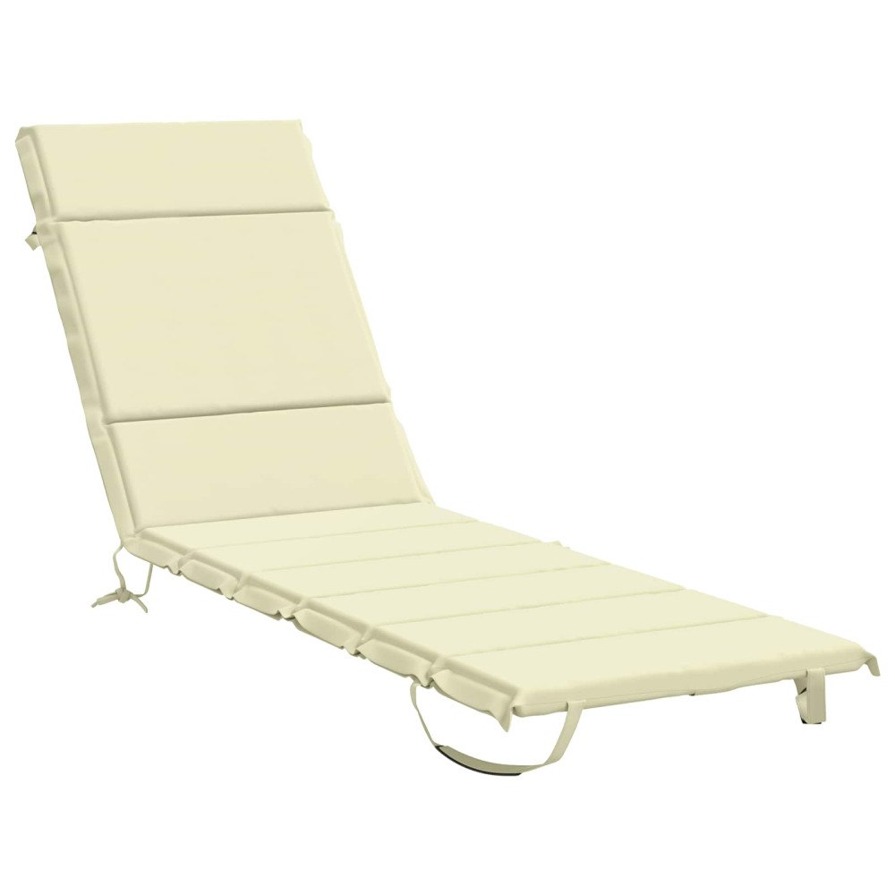 vidaXL Solstol Kudde GEMERT 100% Polyester Gräddvit 200 x 50 x 3 cm