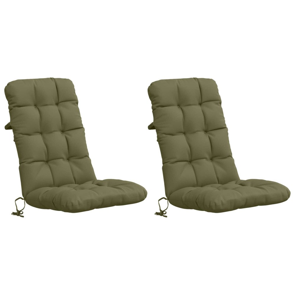 vidaXL 2-delade Höga Ryggstolsdynor VIANEN 100% Polyester Olivgrön